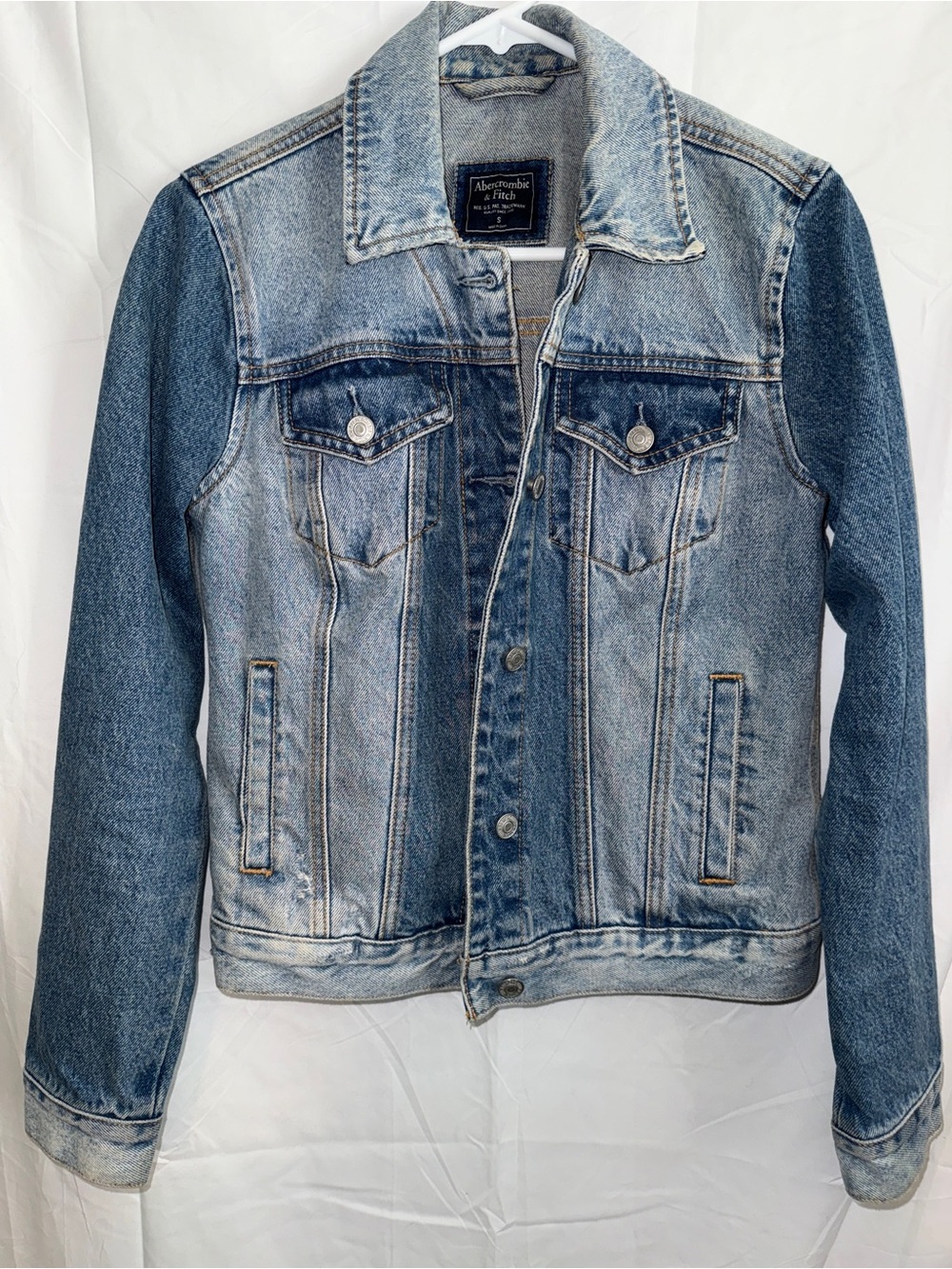 Abercrombie & Fitch Women's Light Blue Denim Jacket- Size S